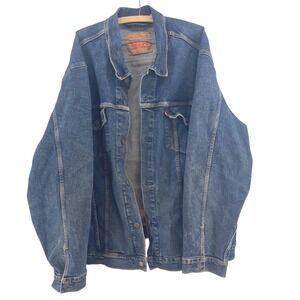 Levi's Denim Trucker Jacket 4XLT Big Tall Dark Wash Classic Western Workwear